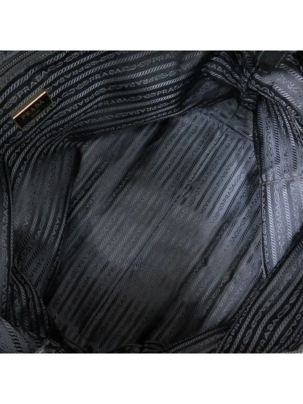 Prada Logo Ribbon Black Tote
